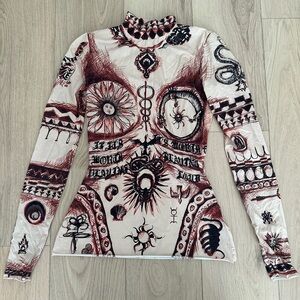 Marine Serre Graphic Long Sleeve Top